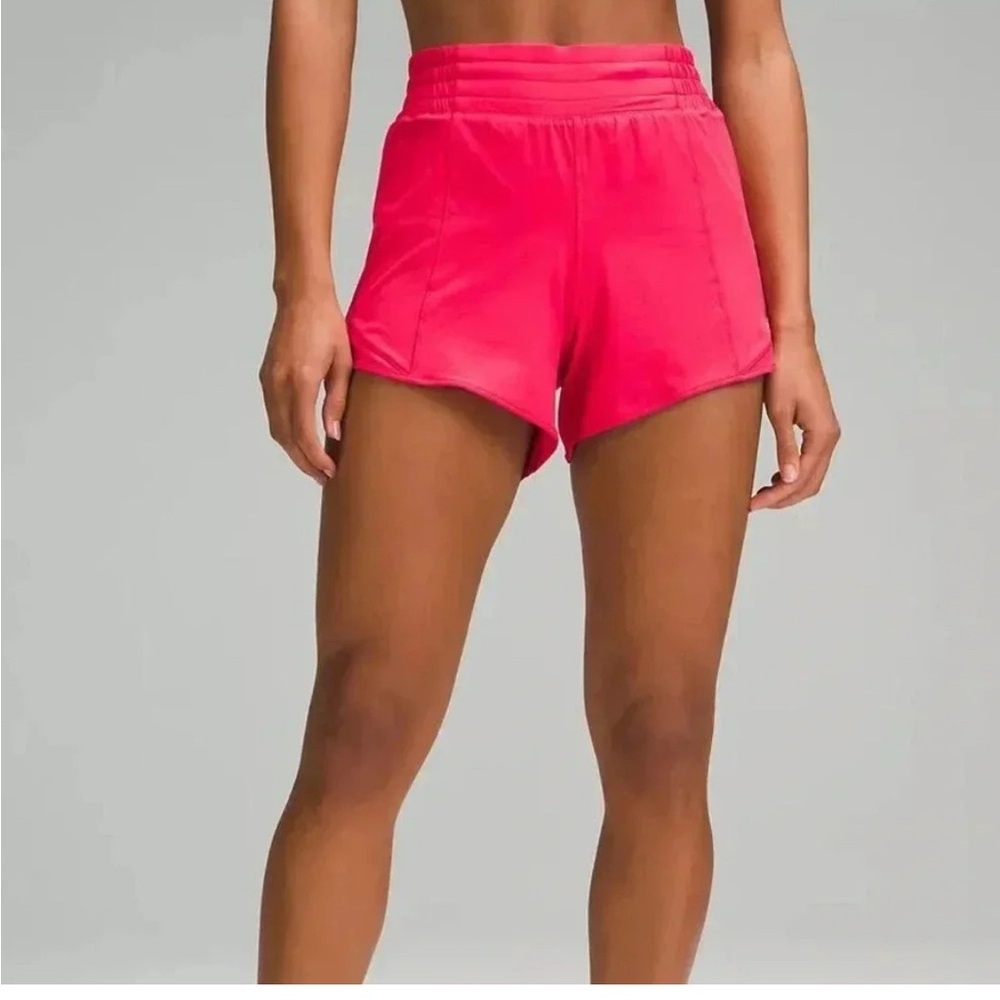 Lululemon Hotty Hot Short *High-Rise Long 4" Cherry Mist